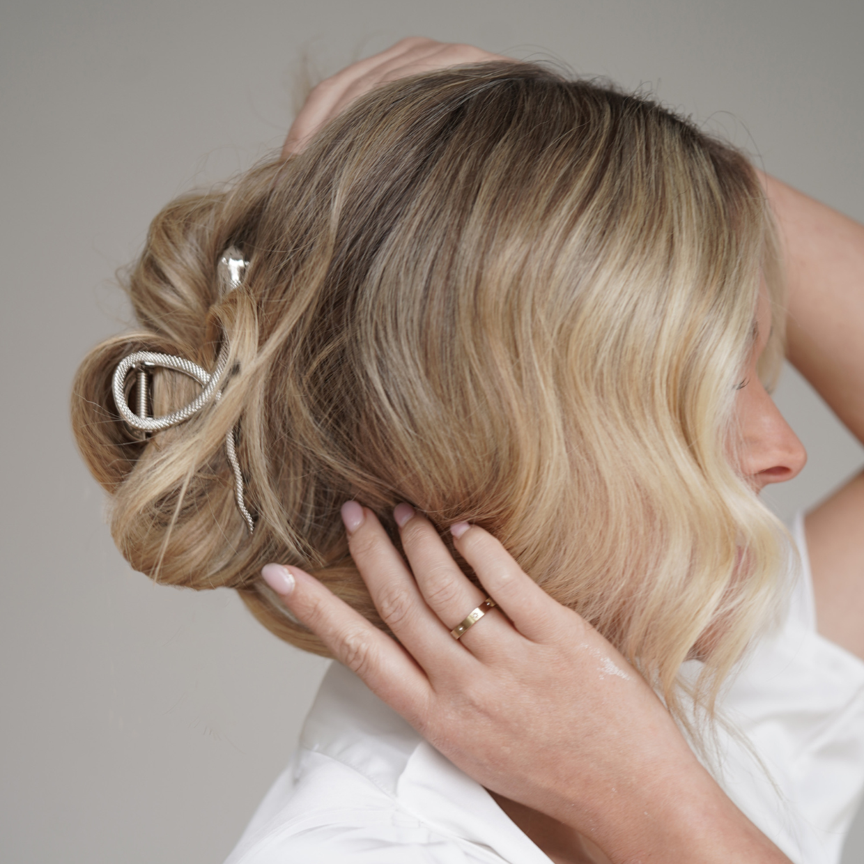 Twisted Silver Hair Clip