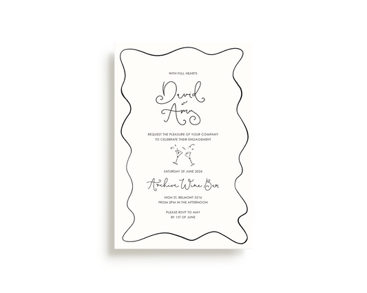 Engagement Invitation - Custom Hand Lettering Digital (Print Yourself)