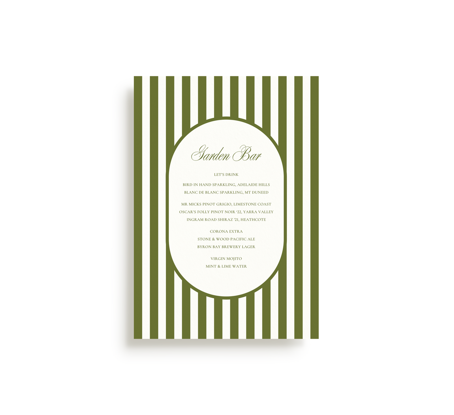 Striped Garden Bar Sign