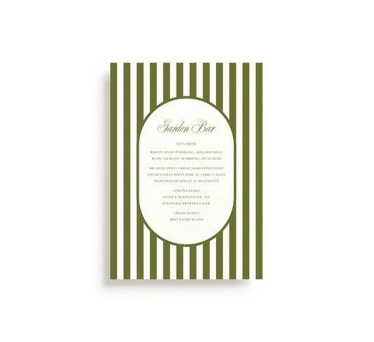 Striped Garden Bar Sign