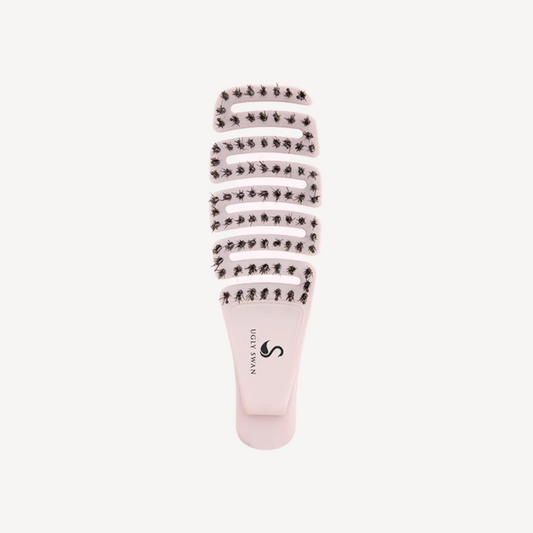 Mini Ugly Swan Detangling Brush in Wild Flamingo