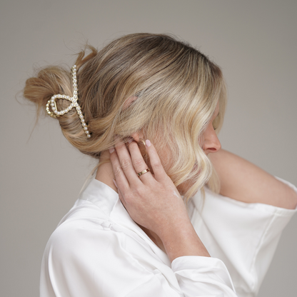 Gold Pearl Hair Clip