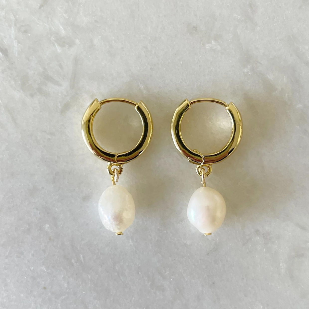 Ivy Gold Pearl Bridal Earrings