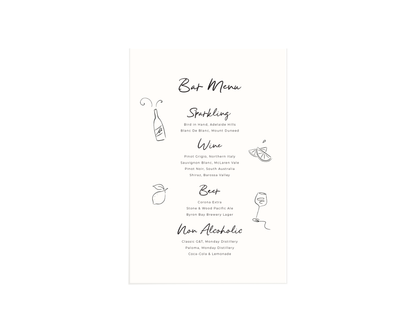 Illustrated Bar Menu - Digital (Print Yourself)